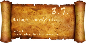 Balogh Tarzícia névjegykártya